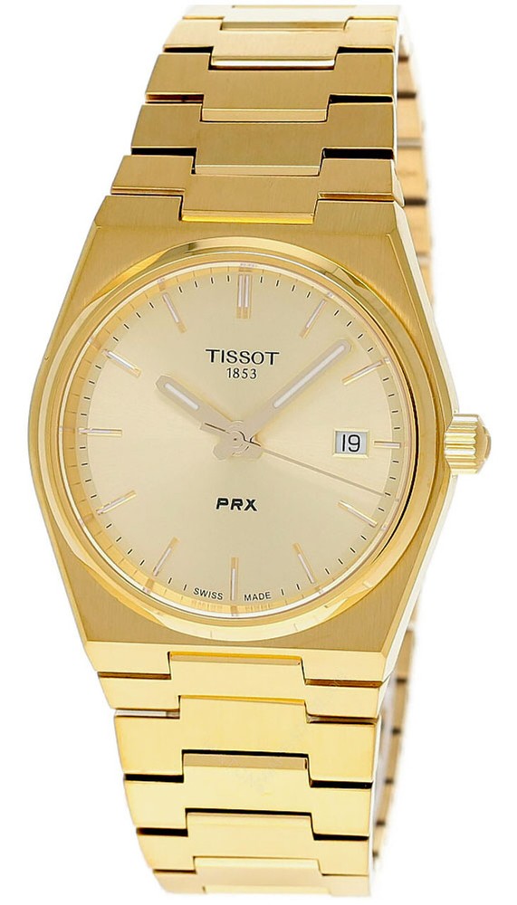 TISSOT PRX 35MM QTZ S-STEEL GOLD DIAL UNISEX WATCH T137.210.33.021.00