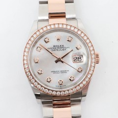 2020’s Mint Rolex 126281 Datejust 36mm Steel 18K Rose Gold MOP Diamonds Watch