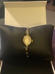 Vintage Waltham Incabloc 17 Jewel Swiss Ladies Cocktail Watch Gold Tone Man Wind