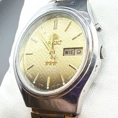 Vintage Orient Crystal 3 Star Automatic Two Tone Dial Day/Date 36mm Men’s Watch