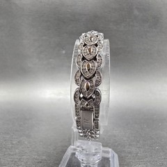 Wittnauer Watch Women 17mm MOP Dial Silver Tone Crystal Bezel Oval New Battery