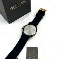 New w/box/Bulova Men’s Marine Star 98B278 Black Dial Silicone Strap Quartz|Watch