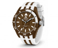 Invicta Subaqua 70034 Men’s Watch 44mm Brown White Silicone Quartz NEW WITH BOX