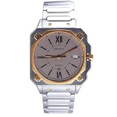 Gucci G-Flat Two Tone Grey Dial Automatic 36mm Men’s Watch YA166403