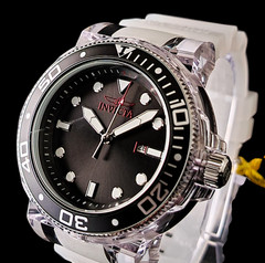Invicta Pro Diver Men’s Watch Quartz 51.5mm, White, Transparent 32333