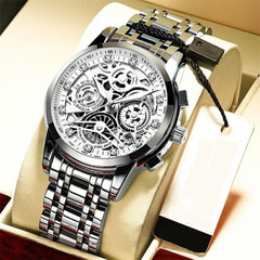 Eclipse Men’s Automatic Skeleton Watch Stainless Steel Luxury Mechanical Watch