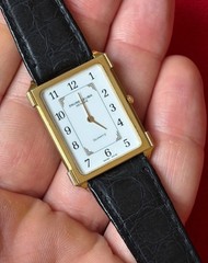 Rare Favre-Leuba Geneve Tank 0856-51 Swiss quartz gold plated 10mic 30x22mm