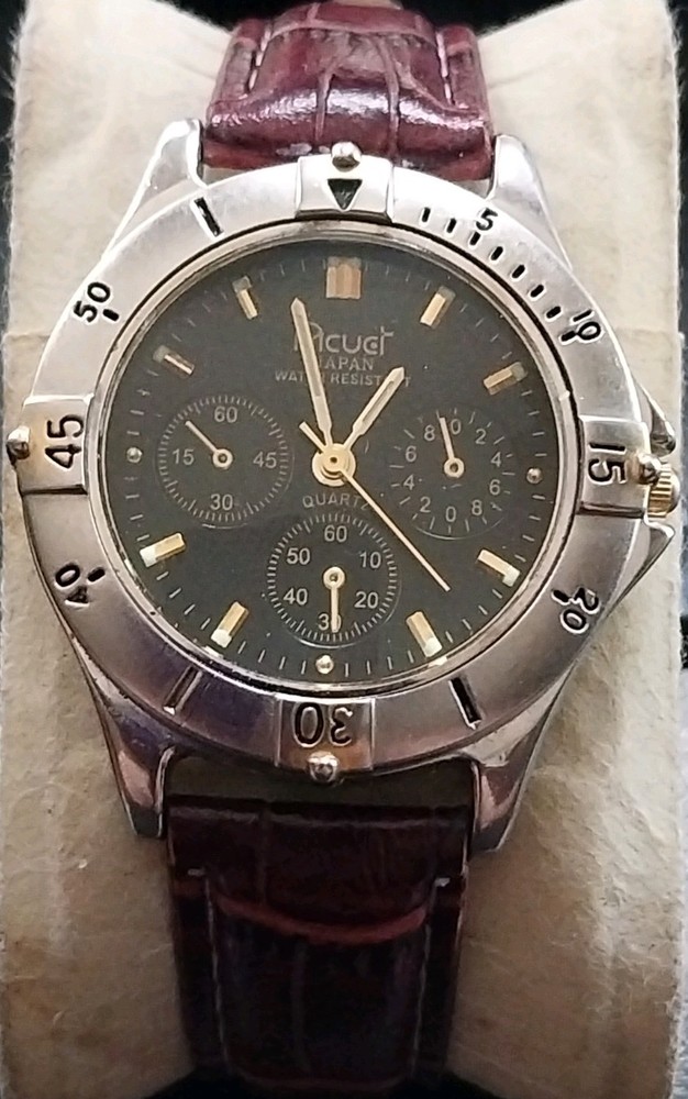 Acuet Japan Quartz Watch Rotating Bezel Miyota Japan Mvmt New Band New Battery