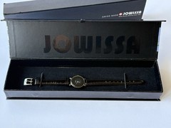 Jowissa Women’s Watch New In Box Swiss Made Black Face + Leather Band 8.25 Inch