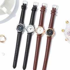 Fashion Small Dial Women’s Watch – Simple Leather Band, Analog Quartz Wristwatch