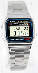 Casio A158W-1 Digital Steel Band Watch Stainless Alarm Stopwatch Casual New