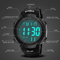 Men’s Digital Sport Watch LED Large Screen Easy Read Military Wristwatch Gift