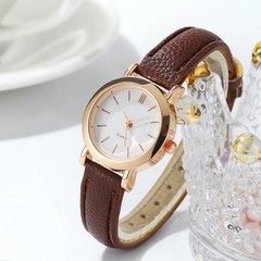 Fashion Small Dial Women’s Watch – Simple Leather Band, Analog Quartz Wristwatch