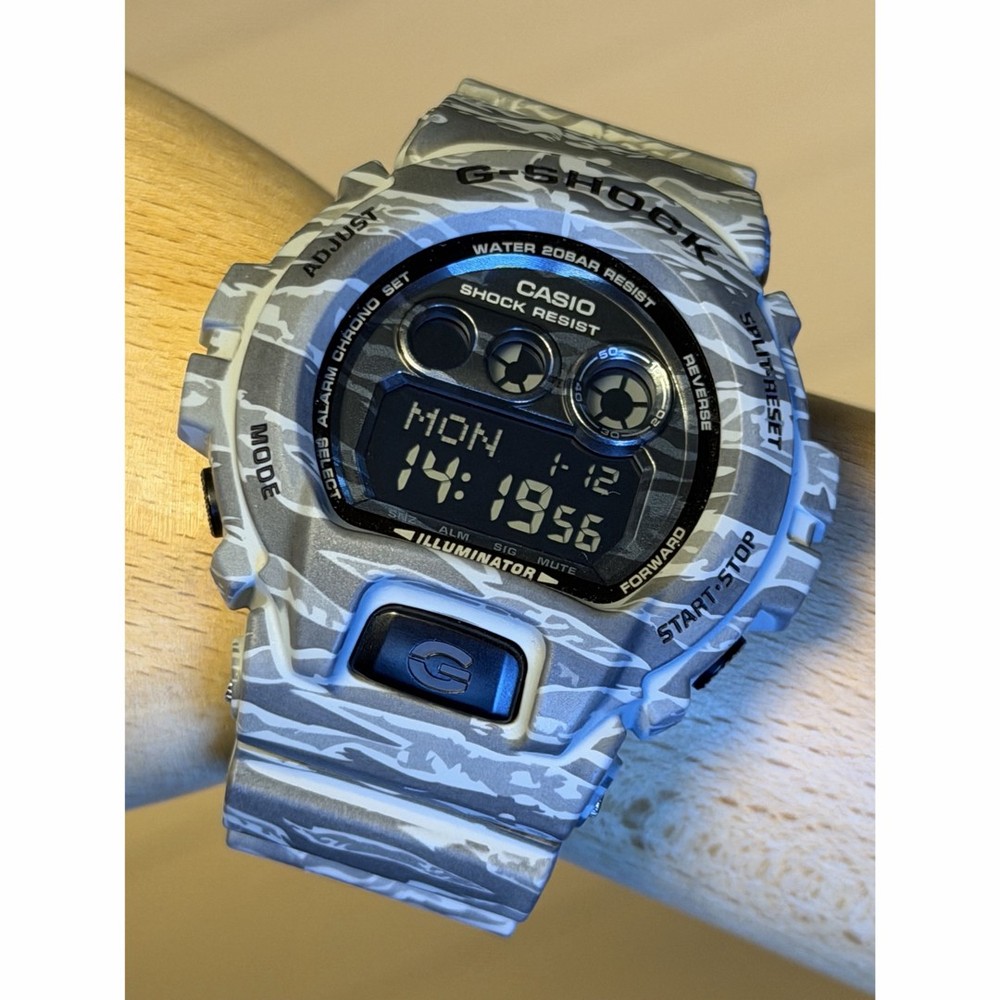 G-Shock Watch GD X6900 Big G Camouflage Tiger Camo Triple Eye Good Condition