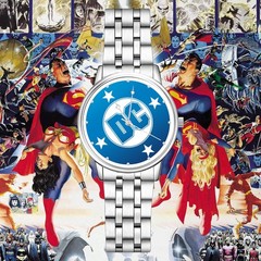 DC Comics Classic Logo Engraved Wristwatch
