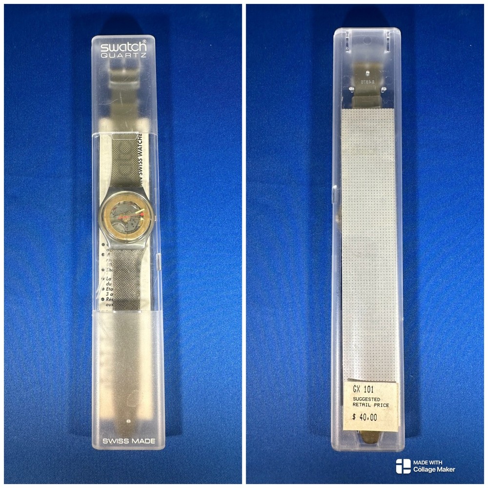 Vintage 1988 Swatch Watch GX102 “Golden Sphere” Original Extremely Rare, Nice!