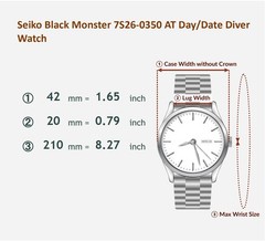 SEIKO Black Monster 7S26-0350 200M Day/Date 42mm Automatic Men’s From JAPAN Z452