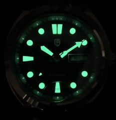 BERNY SUNBURST BLACK DIVER MIYOTA 8205 AUTO SAPPHIRE SUPER C3 SKX STYLE DIAL