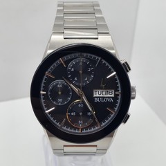 Bulova Men’s Millennia Chronograph Day Date Quartz Silver Watch 41MM 96C149