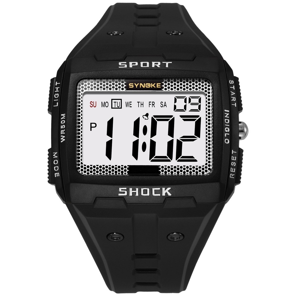 Waterproof Wrist Watch Mens Sports Army Digital Large LED Screen Military Watch
