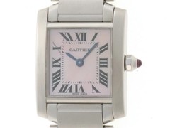 Cartier Tank Française SM W51028Q3 20.3mm Pink Shell Dial Dial Quartz #DW1990