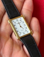 Rare Favre-Leuba Geneve Tank 0856-51 Swiss quartz gold plated 10mic 30x22mm