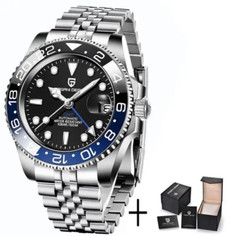 Pagani Design Luxury GMT Stainless Steel New Watch Sapphire WP Mechanical Blue
