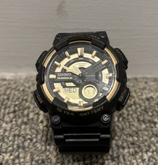 Casio Telememo 30 AEQ110 Gold Dial Resin Strap Men’s Watch