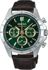 SEIKO Spirit SBTR017 Green Chronograph Quartz Leather band Men Watch New JP