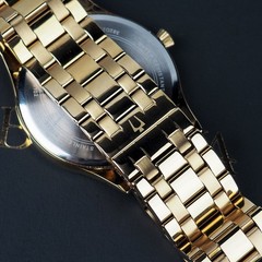 Bulova 97D108 Classic Diamond Black Dial Gold Stainless Steel Quartz Men’s Watch
