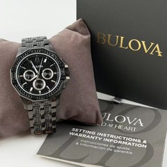 Bulova Octava Crystal 98C134 Black Stainless Steel Men’s Quartz Watch 41.5 mm