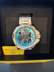 Invicta Objet D Art Men’s Watch w/Skeleton Dial 44mm Steel Light Blue NEW!