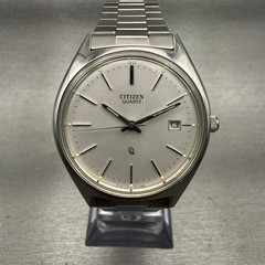 Citizen CQ Watch Men 36mm Silver Dial Silver Tone Date 6111-S04492 New Battery