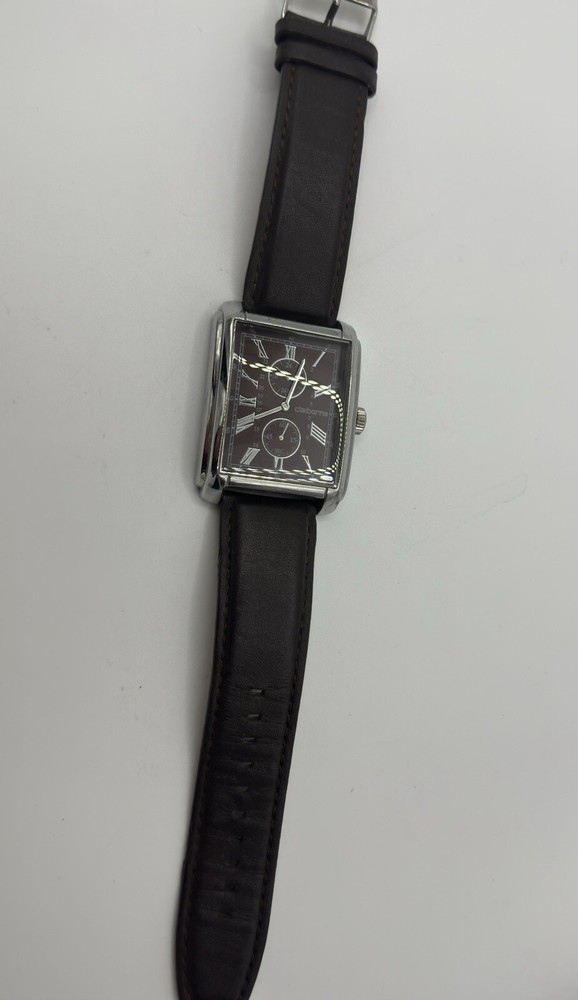 VTG Liz Claiborne Watch Large Dark Brown Wristwatch CLM1102 Analog needs battery
