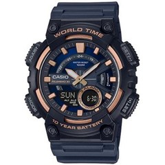 Casio Men’s Sports Quartz Resin Strap Black Blue Watch AEQ-110W-2A3VCF