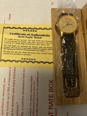 U.S. Commemorative Gold Eagle 14k Gold Watch US Twenty Dollar Coin 14kt With COA