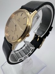 Vintage Rare Thin Omega Deville Gold Plated Guilloché Dial Men’s Watch With Box