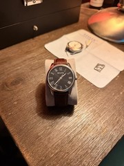 Bulova Men’s Watch Black Dial Brown Leather Strap 96A221 Brand New Corporate