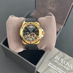 Bulova Marine Star Black Dial-Black Silicon Strap 98A272 Automatic Men’s Watch