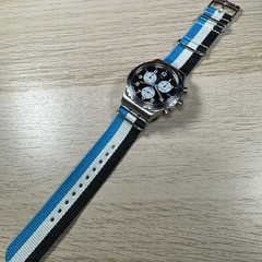 NEW✅LIMITED EDITION✅ Swatch Irony SKYBOND Chronograph Nylon Men’s Watch YVS409