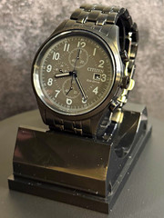 Citizen Chandler Eco-Drive Chronograph B612-R007670 Black IP Watch • Box/Papers