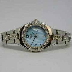 FOLIO FMDFOL051 Silver Tone Quartz Analog Women’s Watch Sz. 6 1/4″ New Battery