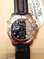 New Sector 250 Chrono Alarm Blue Steel Sapphire Crystal 100Mt Swiss Watch