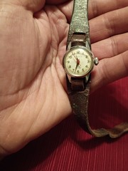 Vintage Caravelle Women’s Manual Wind 17J SS Silver Case Brown Leather-Working
