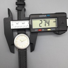 Skagen Womens Watch 27mm Silver Tone Black Leather K555LG New Battery