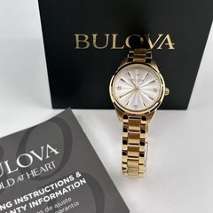 New Bulova Sutton 97P150 White Diamond Dial Stainless Steel Women’s Quartz Watch