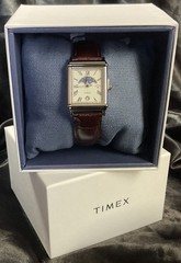 Noah x Timex Moon Phase Watch Stainless Steel Silver Brown Strap New