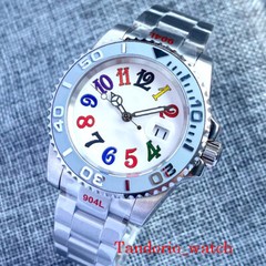40mm White Sapphire Glass Colorful Number MIYOTA 8215 PT5000 Automatic Watch
