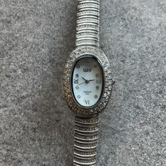 Beautiful Burgi Diamond Dial Womens Watch 28mm Silver Tone Case/Band MOP Dial BV