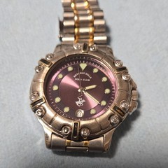 Beverly Hills Polo Club Quartz Purple Dial Date Two-Tone SS Bracelet Watch